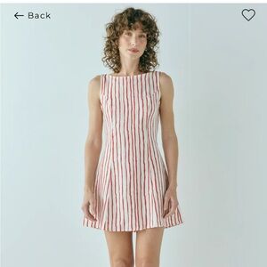 VRG GRL Red and White Striped Dress